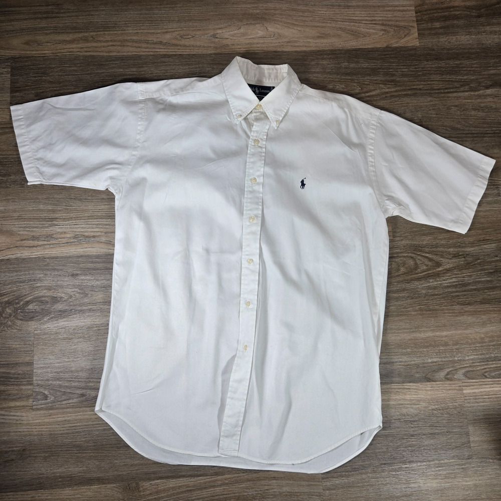 Vintage Polo Ralph Lauren Blake Shirt Mens L White Cotton Button Down Old Money